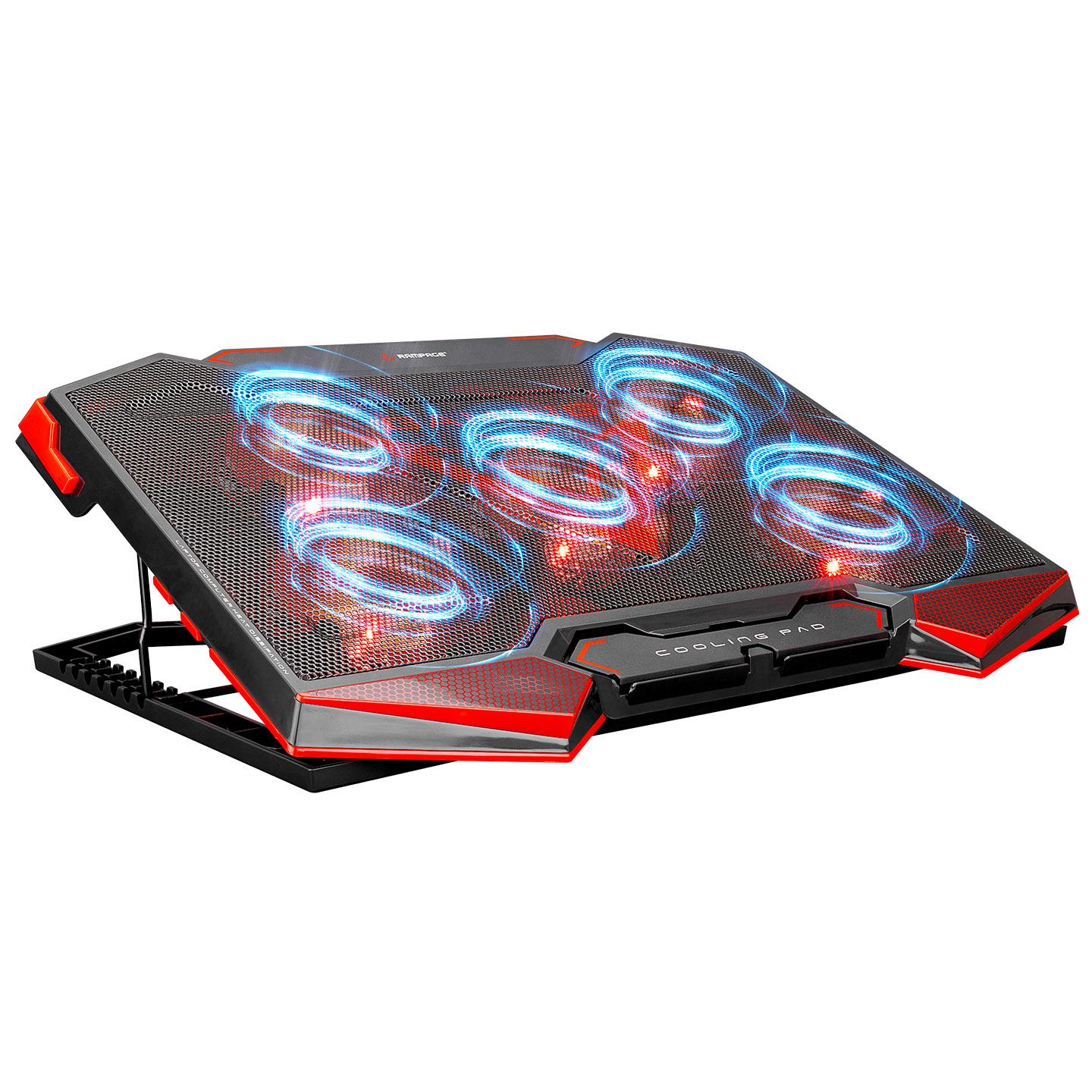RAMPAGE Postolje za laptop Addison AD-RC5 LED crveno-crno