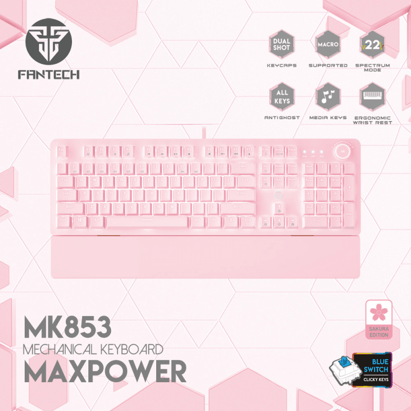 Tastatura mehanička Gaming Fantech MK853 RGB Maxpower Sakura (blue switch)