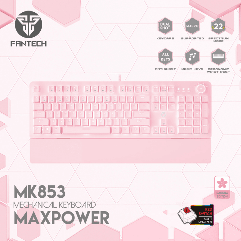 Tastatura mehanička Gaming Fantech MK853 RGB Maxpower Sakura (Red switch)