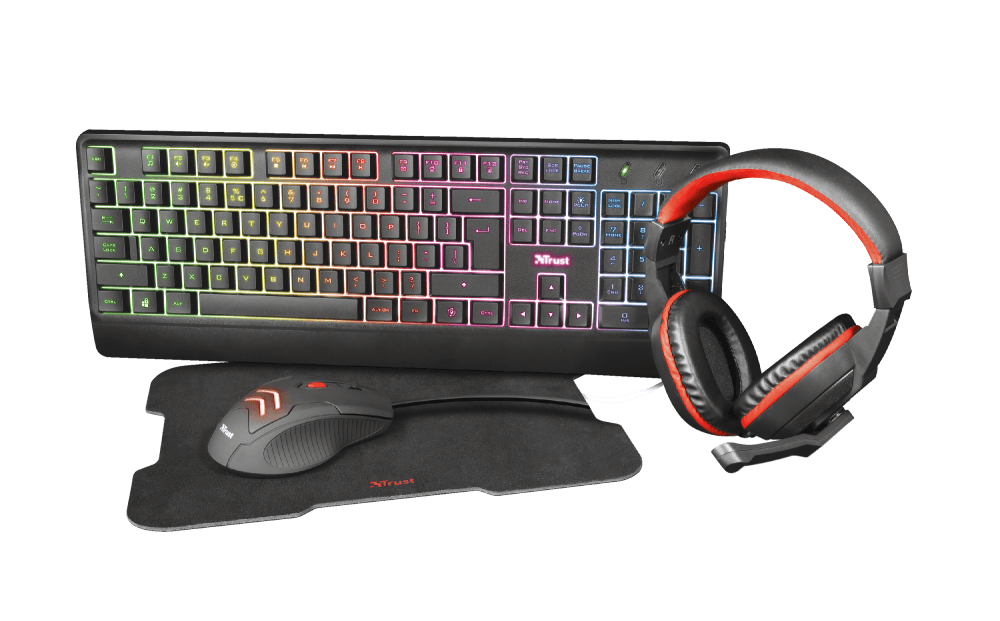 TRUST Gaming set tastatura, miš, slušalice i podloga za miš Ziva crni