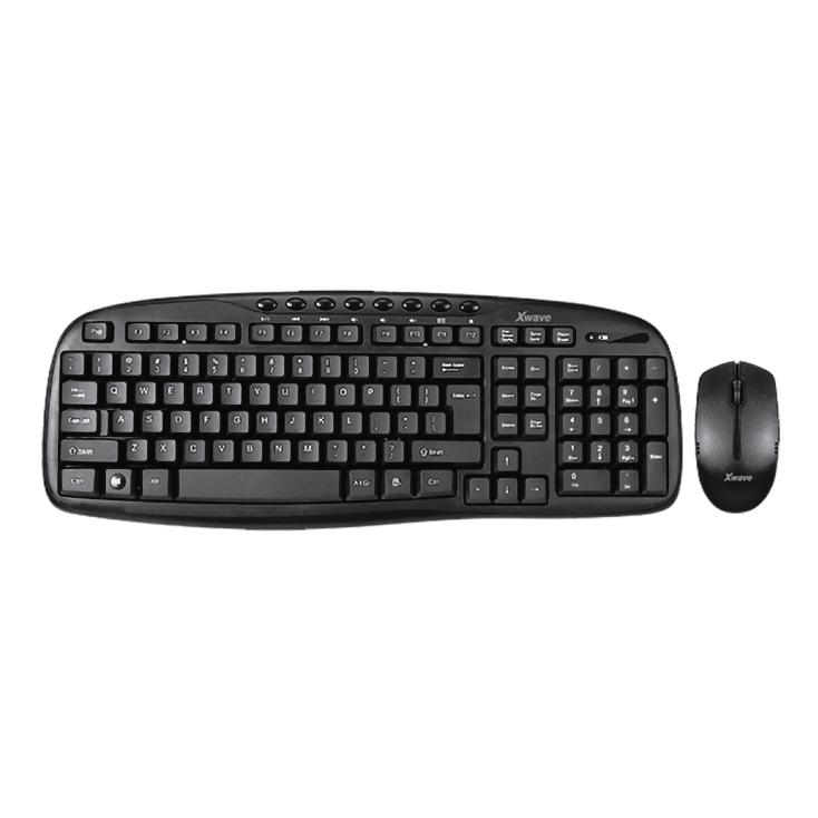 Xwave BK 02 Bežična tastatura + miš, Wireless set, Crna