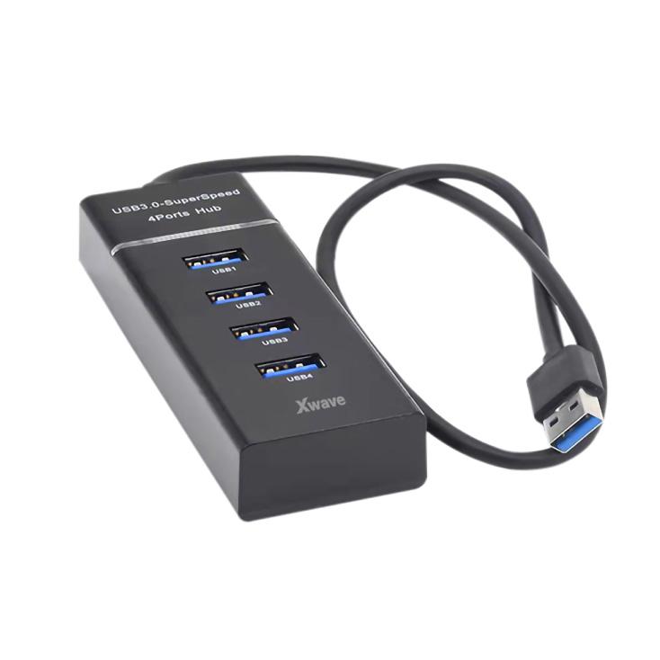 Xwave USB Hub, 141 / 3.0 HUB 4-PORT, Kabl 30 cm, Crni