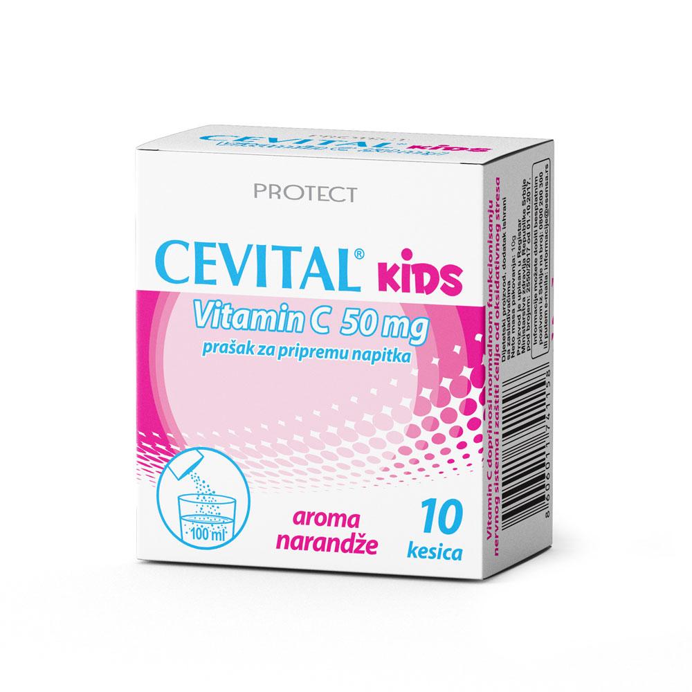 Selected image for Cevital Kids vitamin C 50mg 10 kesica