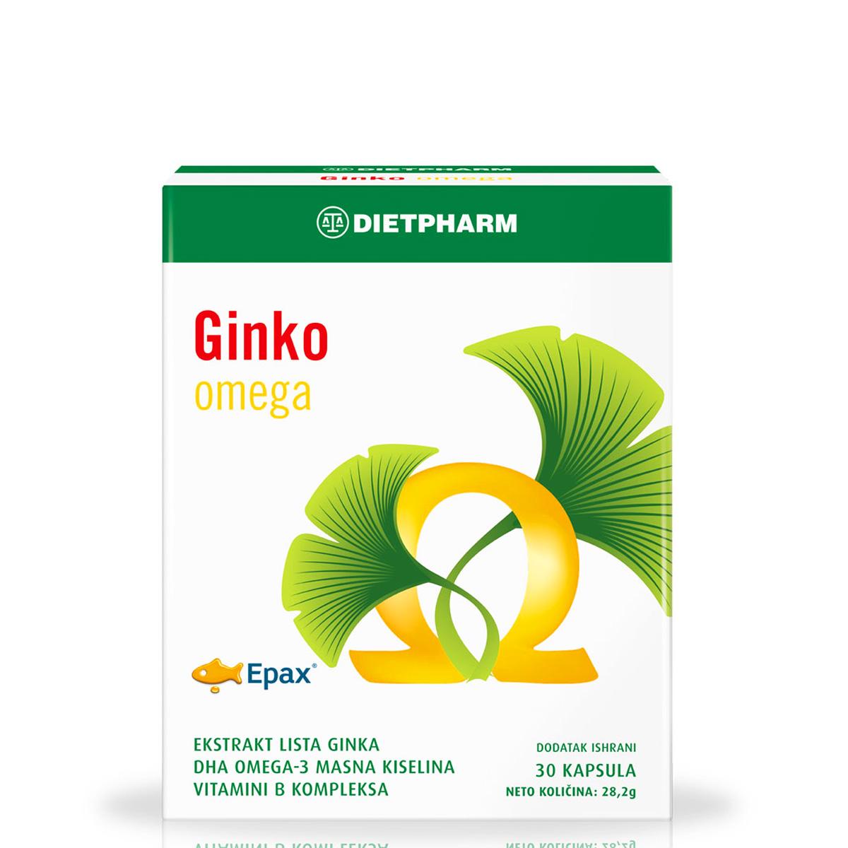 DIETPHARM Kompleks sa ginkgo bilobom i omega 3 masnim kiselinama Ginko Omega 30 kapsula