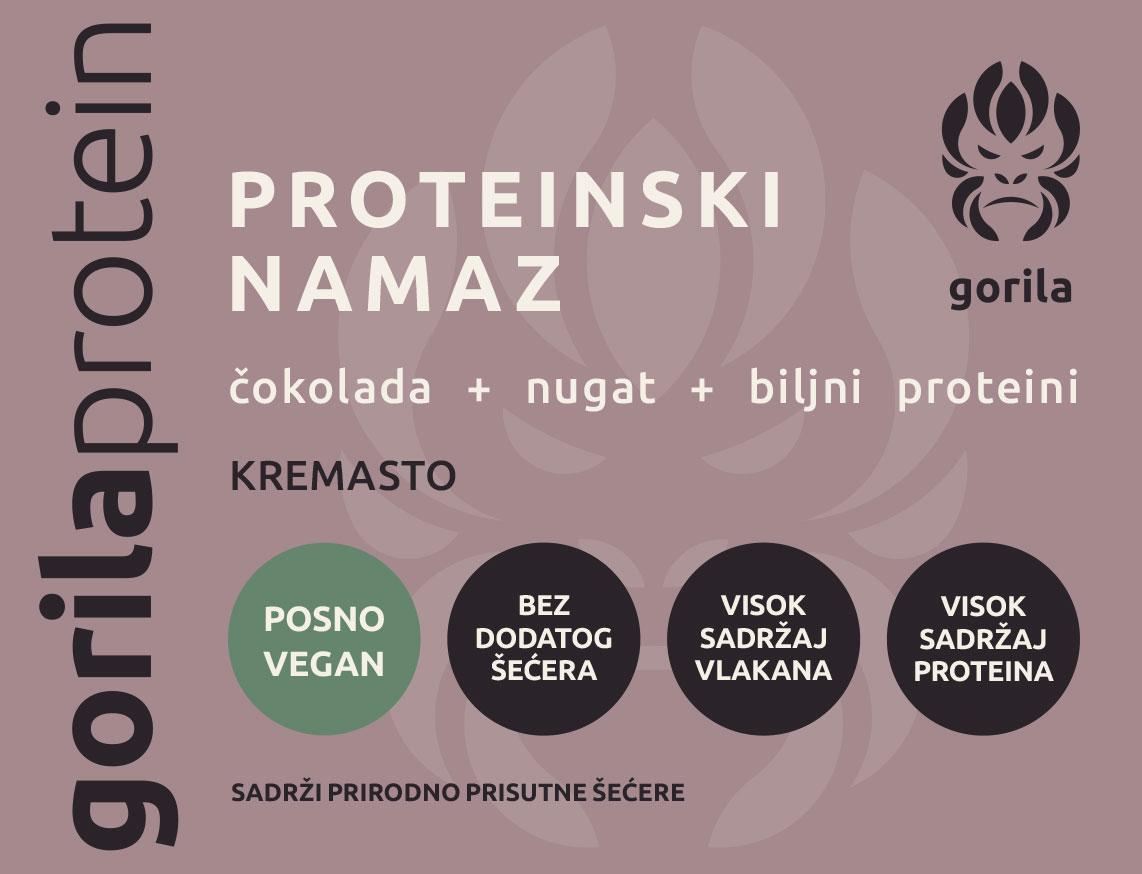 Selected image for GORILA PROTEIN Proteinski namaz nugat 375g