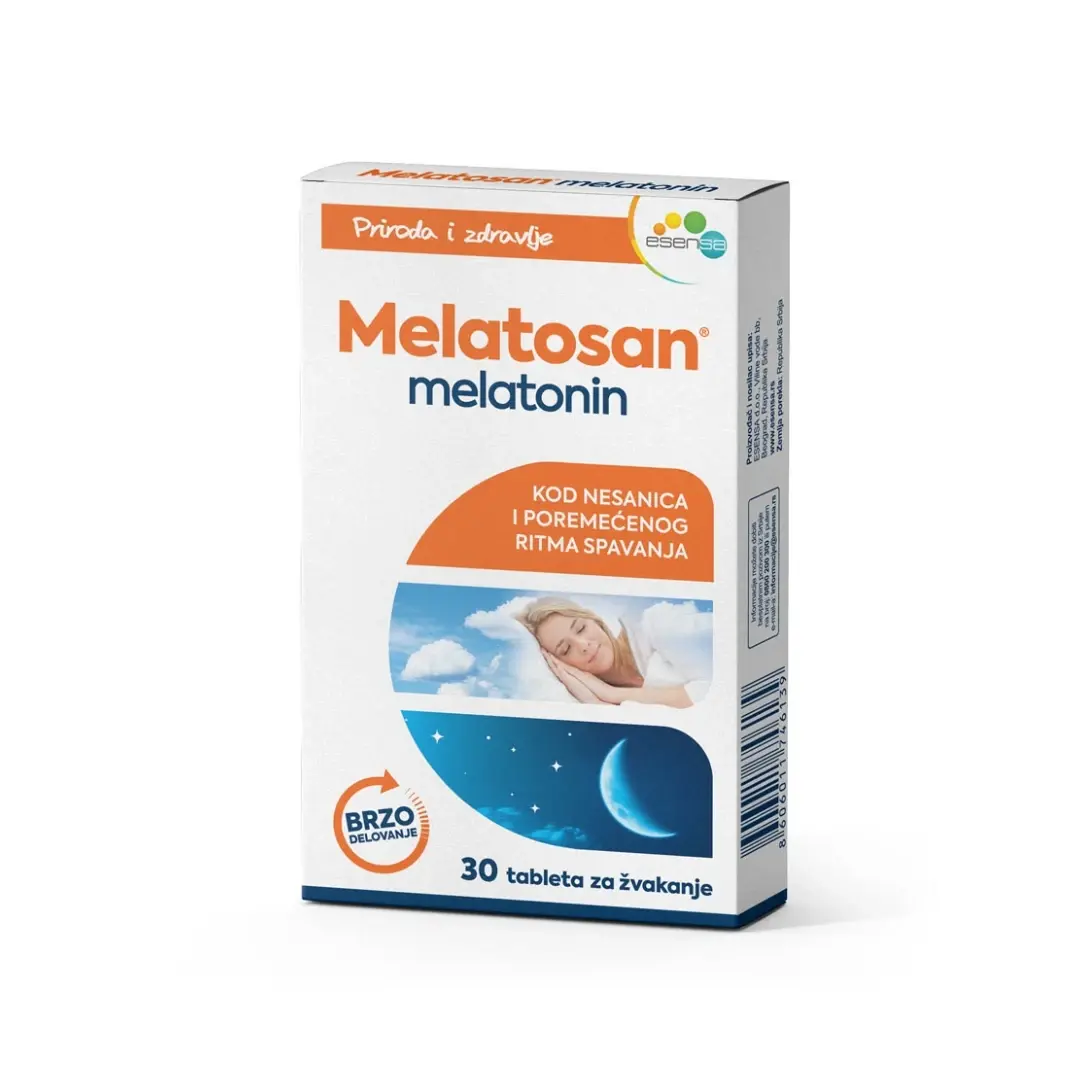 Selected image for Melatosan Melatonin za lakši san 30 sublingvalnih tableta za žvakanje