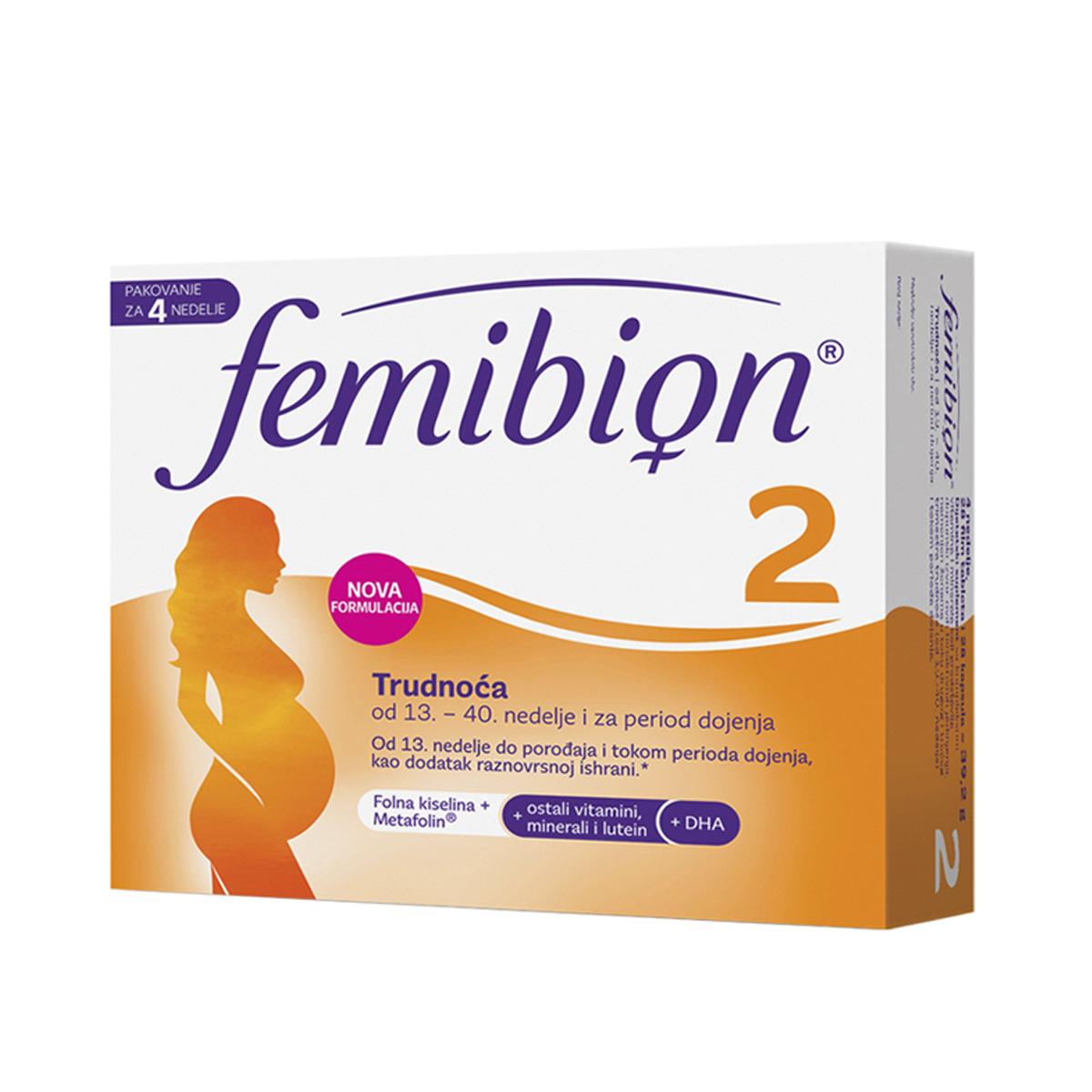MERCK Femibion 2 od 13. - 40. nedelje trudnoće i period dojenja 100365