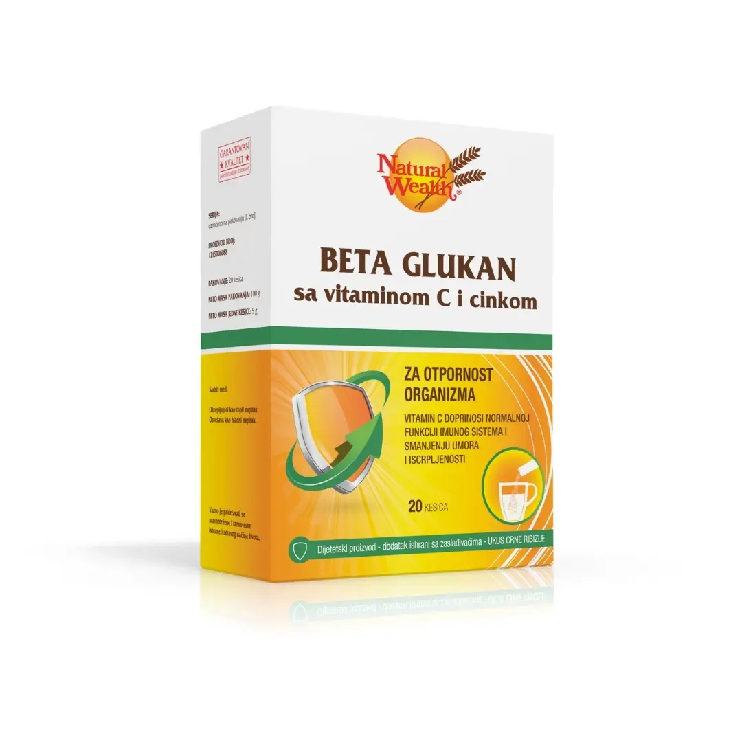 NATURAL WEALTH Beta glukan + vitaminC + Zn 20 kesica