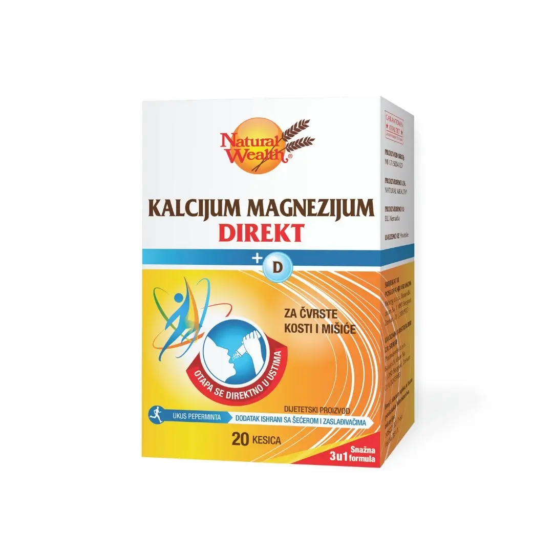 NATURAL WEALTH Calcijum Magnezijum + vitamin D direkt 20 kesica