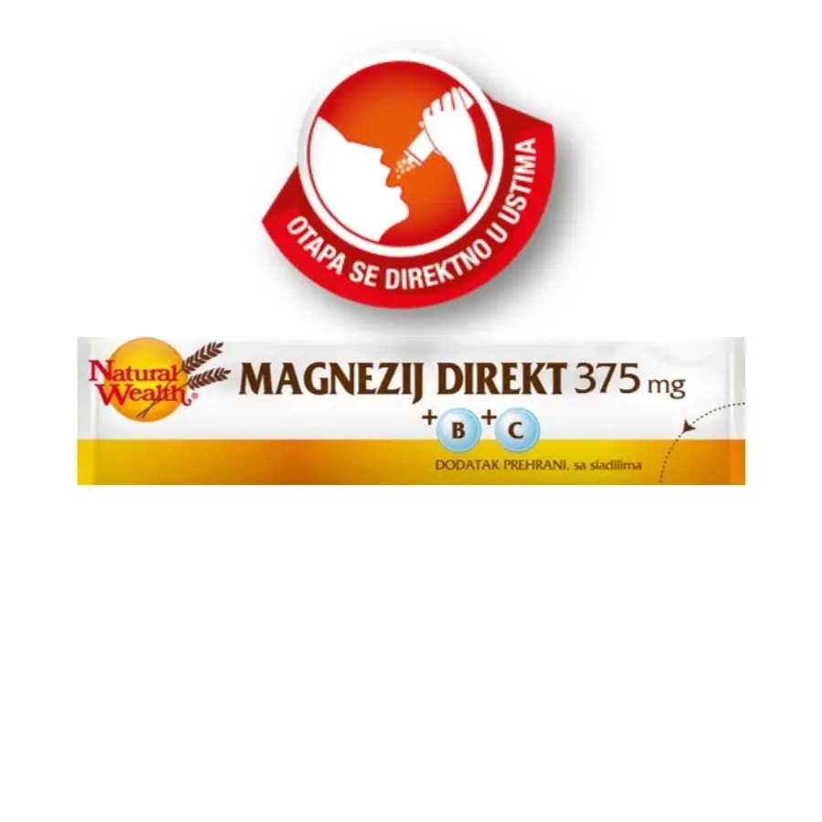 Selected image for NATURAL WEALTH-NW Magnezijum 375 mg direkt kesice A20