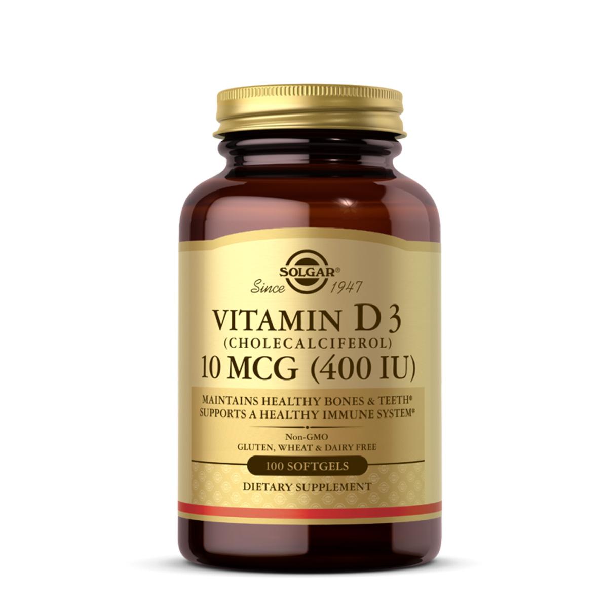 SOLGAR Vitamin D3 iz ulja riblje jetre 400IU 100 kapsula 104490.0