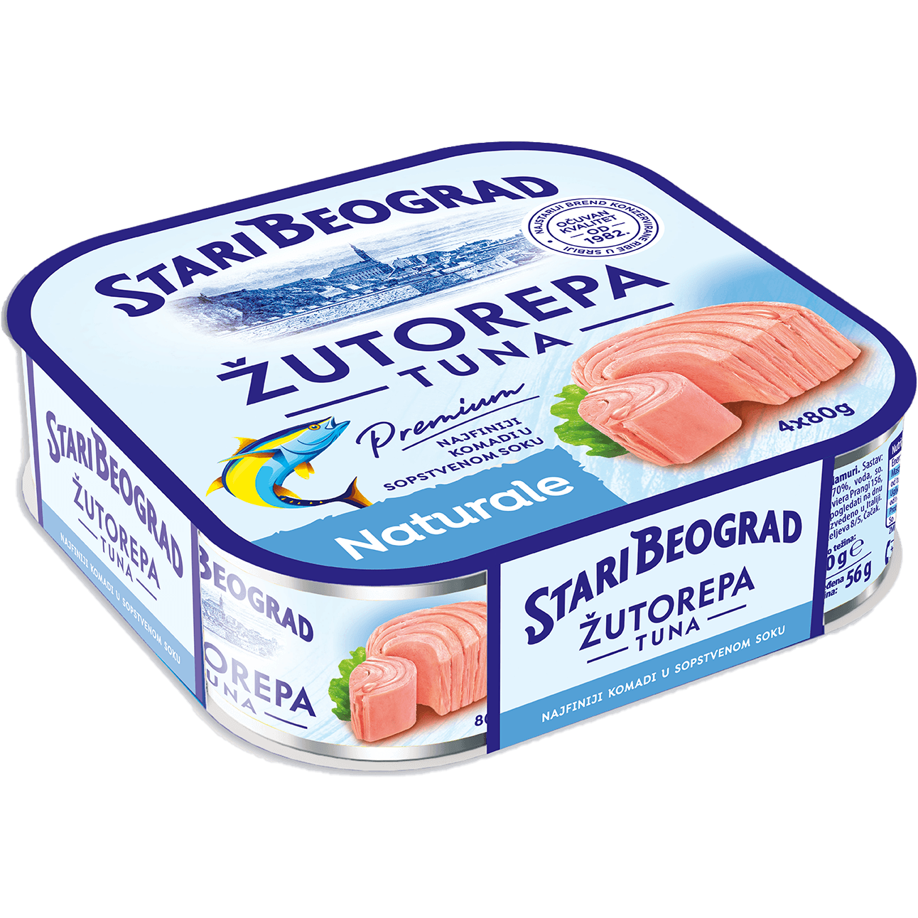 STARI BEOGRAD Žutorepa tuna u sopstvenom soku 4x80g