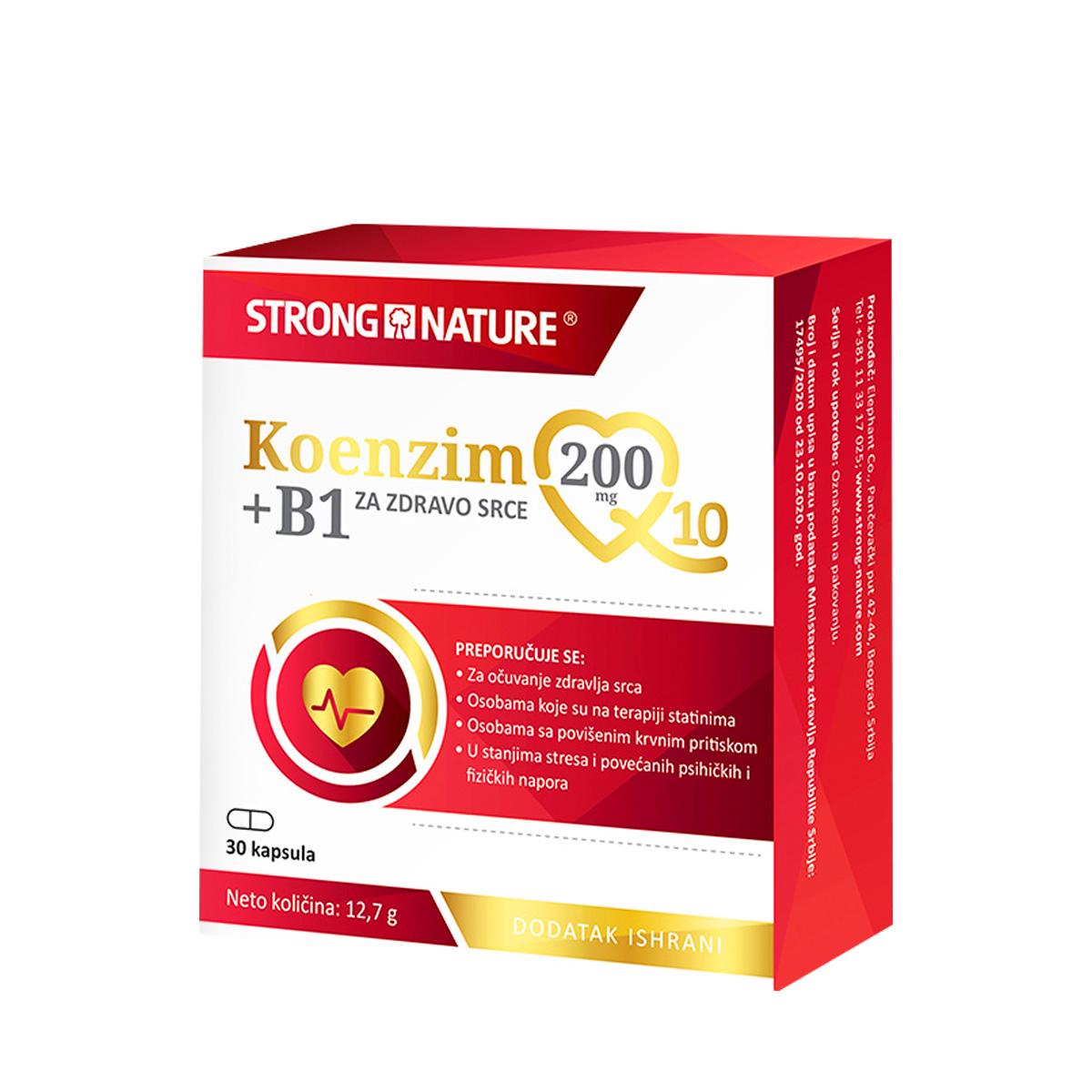 STRONG NATURE Koenzim Q10 200mg plus vitamin B1 30/1 121387