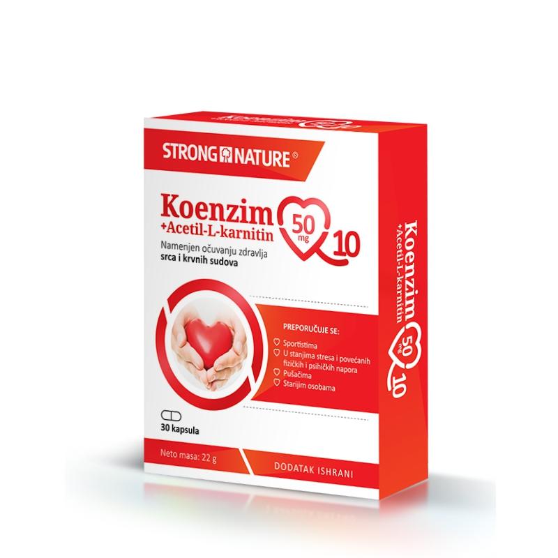 STRONG NATURE Koenzim Q10 50 mg + Acetil L-karnitin 500mg 30/1 106207