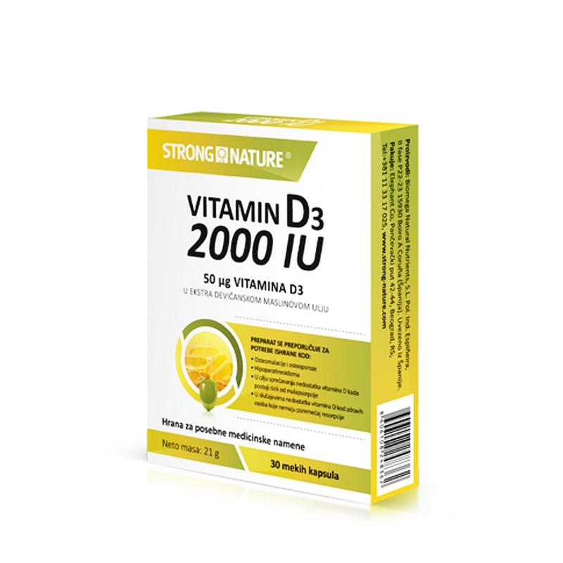 Selected image for STRONG NATURE Vitamin D3 2000IU 30/1 118445
