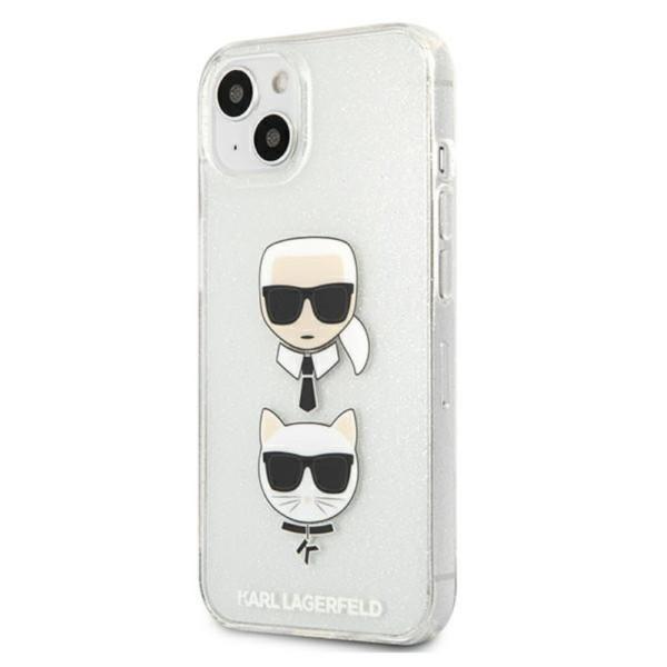 KARL LAGERFELD Karl Lagerfeld Futrola za iPhone 13 Silver Glitter Karl`s & Choupette
