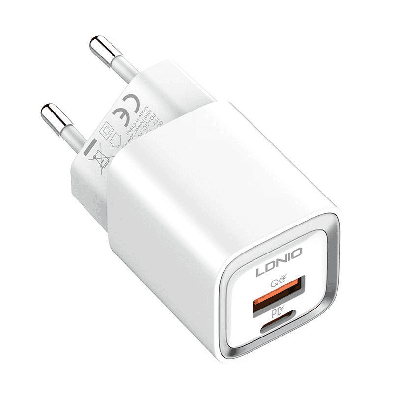 LDNIO Kućni punjač A2318C 20W PD Quick Charge 3.0 sa Type C na iPhone lightning kablom beli
