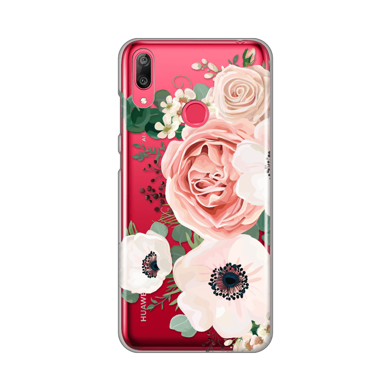 Selected image for Maska Silikonska Print Skin za Huawei Y7 2019/Y7Prime 2019 Luxury Pink Flowers