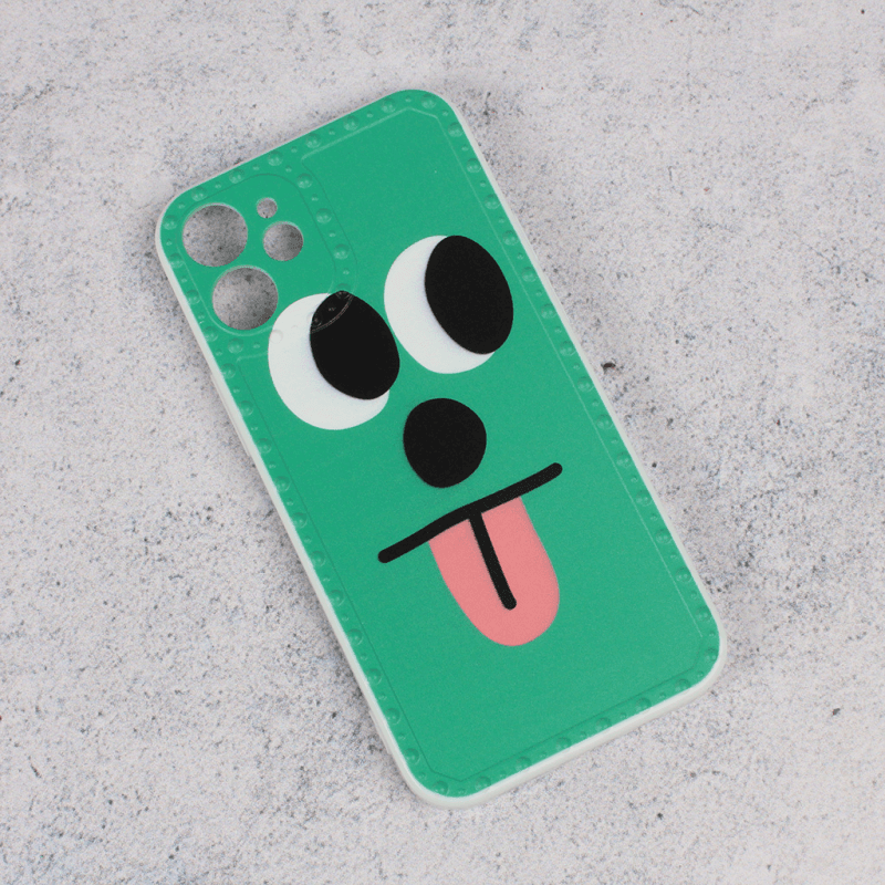Maska Smile face za iPhone 12 Mini 5.4 zelena