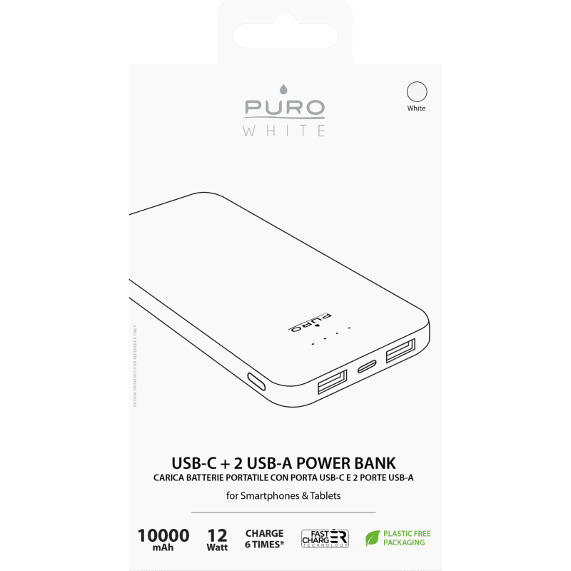 Selected image for PURO Back up baterija Fast Charge 10000 mAh bela
