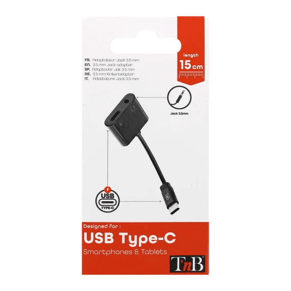 Selected image for TNB USB-C Adapter ADAUSBCJAC na 3.5 mm crni