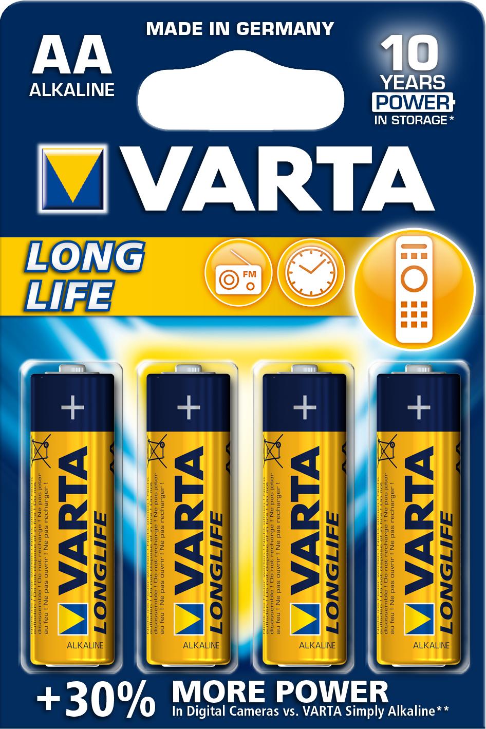 Varta Longlife alkalna baterija LR6 4/1