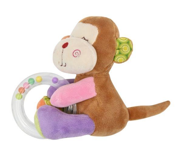 LORELLI Plišana igračka sa zvečkom Majmunče braon