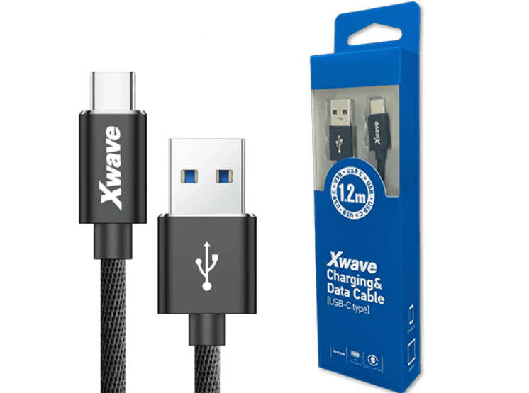 XWAVE USB kabl TIP-C 1,2m 3A aluminijum crni