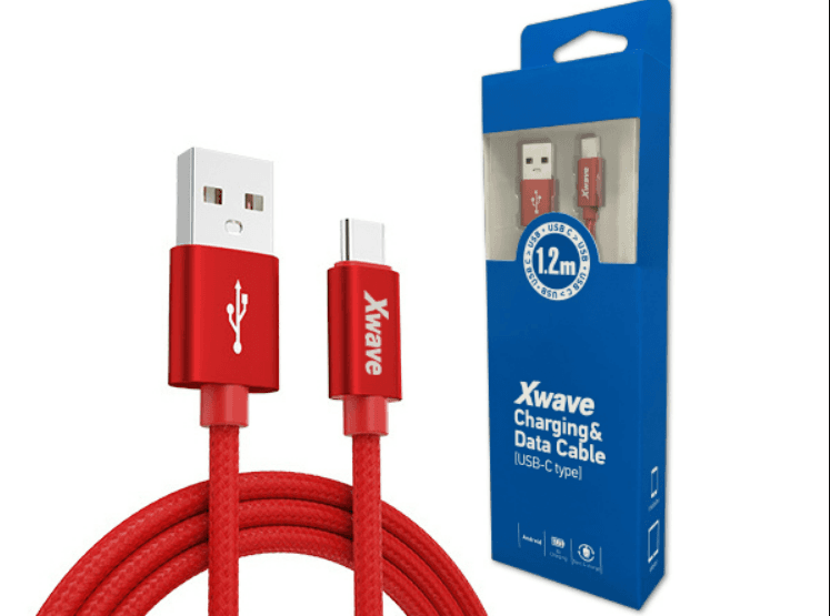 Xwave USB kabl, TIP-C, 1,2 m, 3A, Crveni
