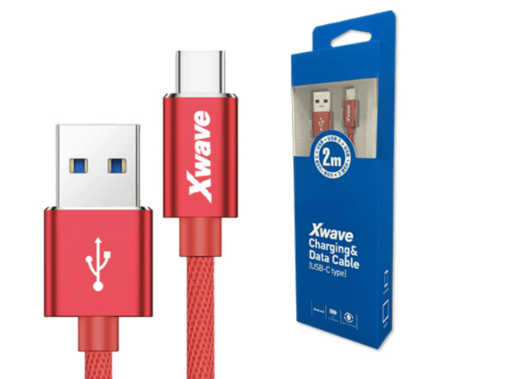 Xwave USB kabl, TIP-C 3.0 tip A USB 3.1, 2 m, 3A, Aluminijum, Crveni
