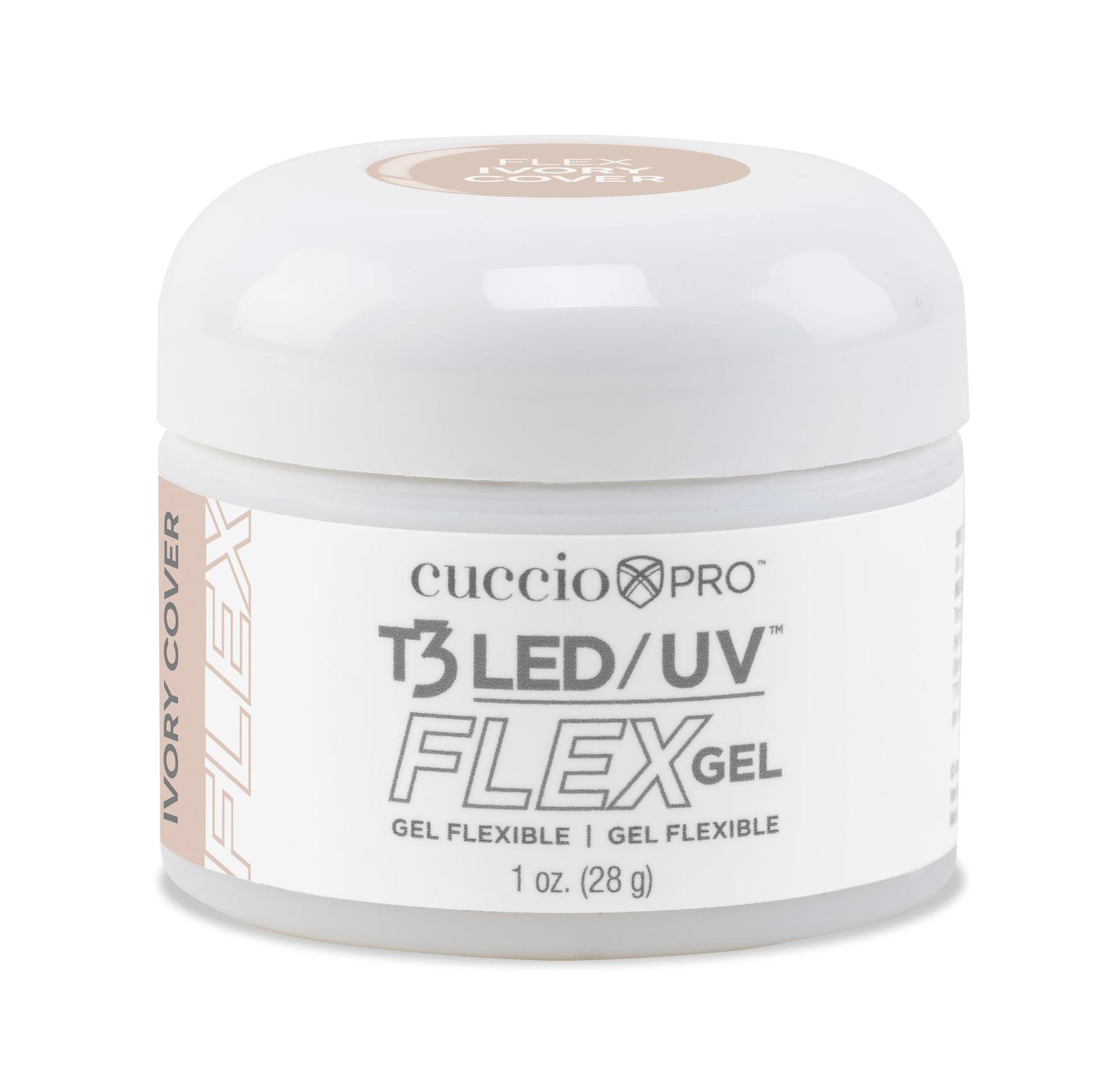 CUCCIO Gradivni gel za izlivanje i nadogradnju noktiju T3 LED/UV Flex Gel Ivory Cover 28 g