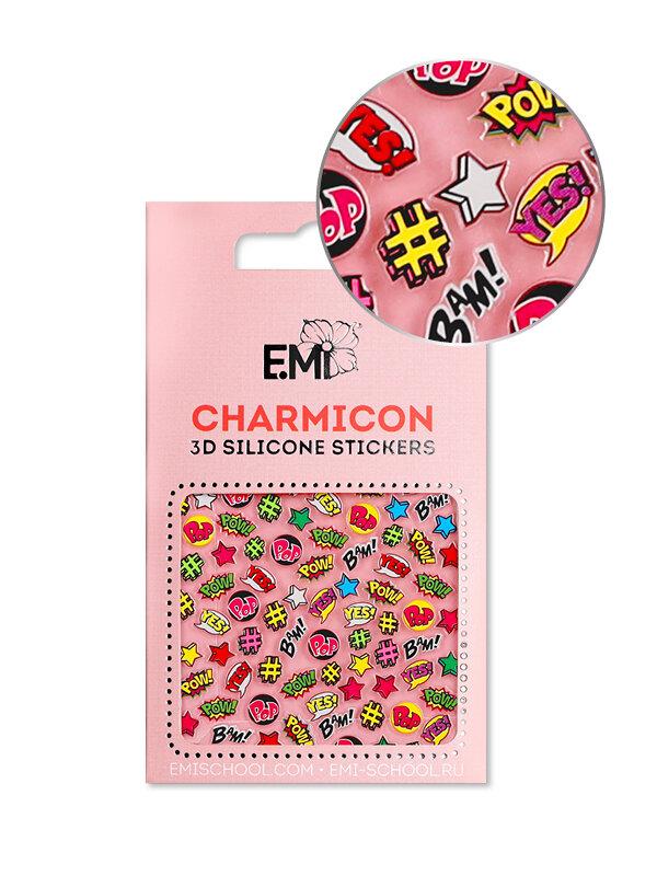 E.MI 3D Silikonske nalepnice za nokte Charmicon 128 Pop Art šarene