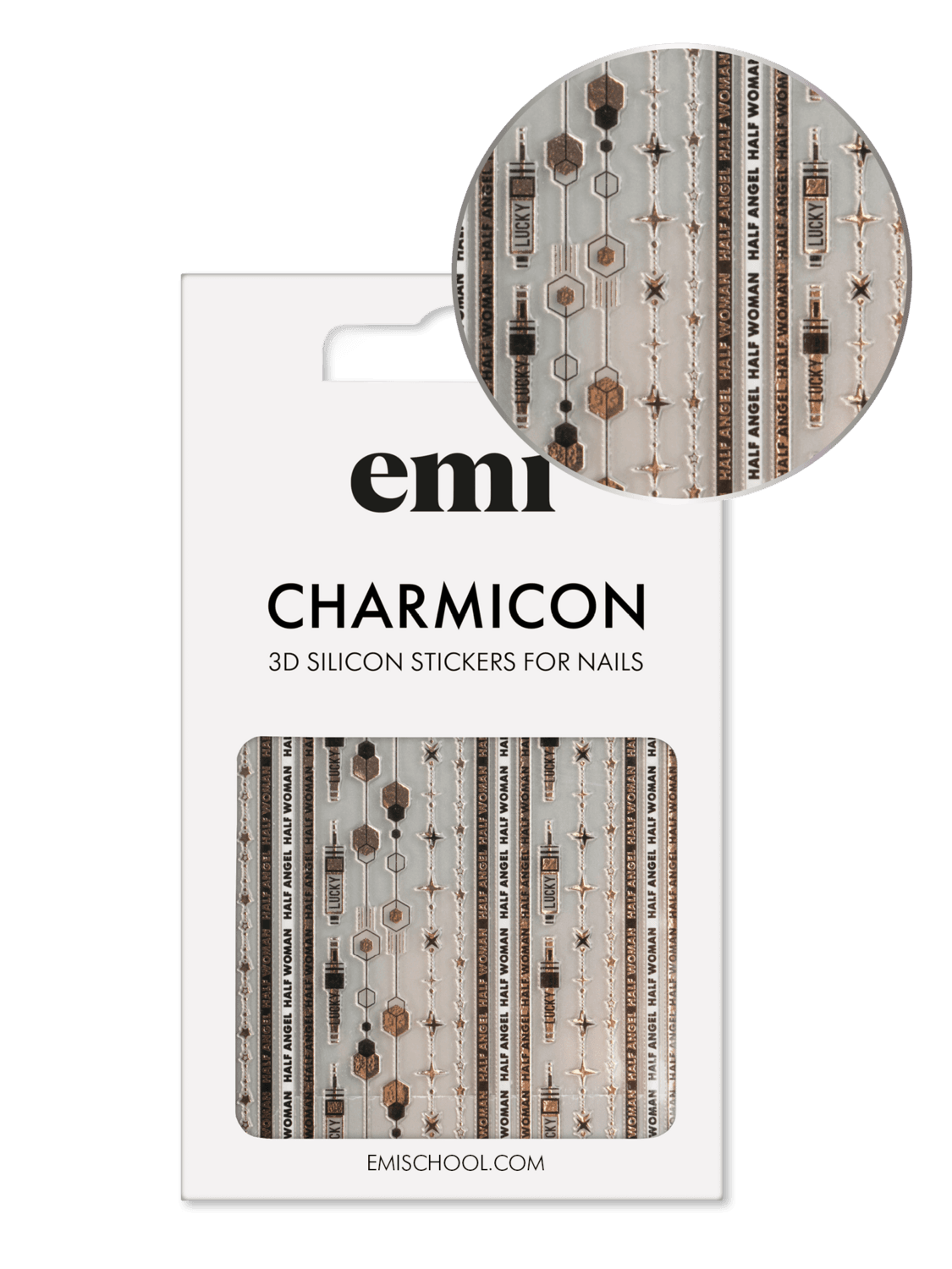 E.MI 3D Silikonske nalepnice za nokte Charmicon 224 Lucky zlatne