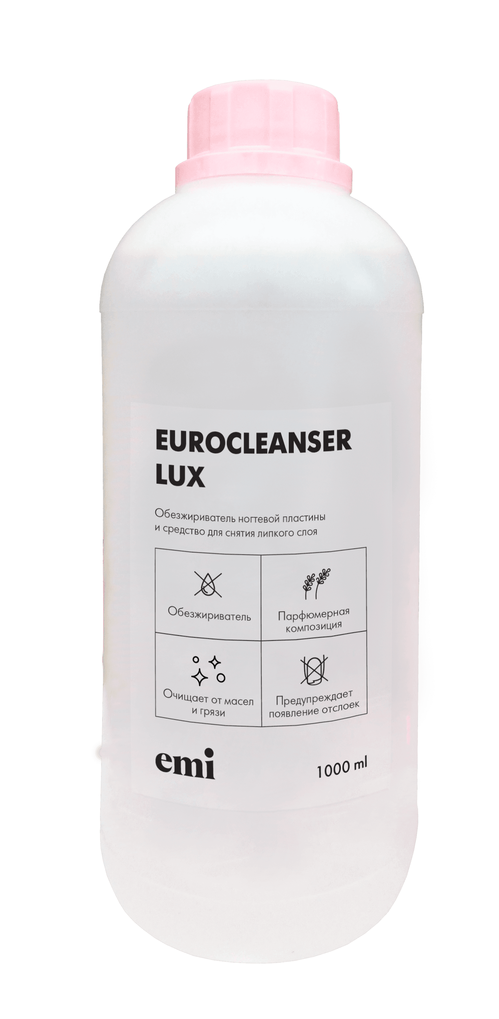 E.MI Odmašćivač noktiju i odstranjivač lepljivih slojeva Eurocleanser LUX 1000 ml providni