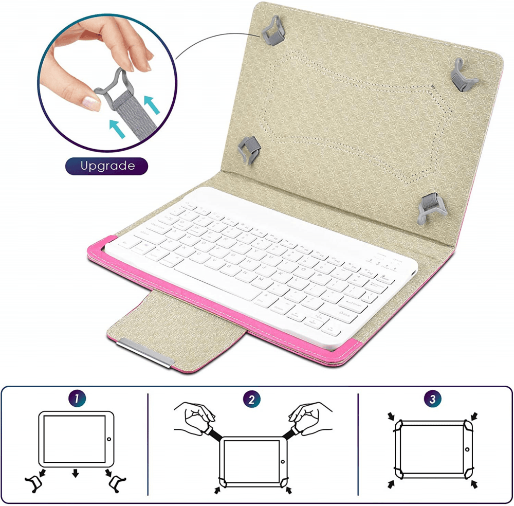 Selected image for Futrola sa Bluetooth Tastaturom Leather za Tablet 10" Univerzalna ružičasta