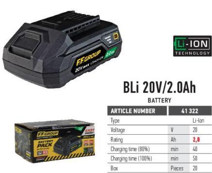 FF Baterija BLi 20V/2.0Ah