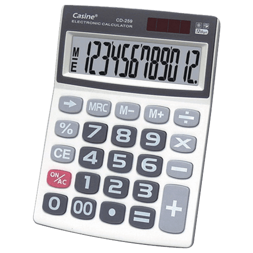 CASINE Kalkulator sa 12 mesta CD-259 sivo-beli