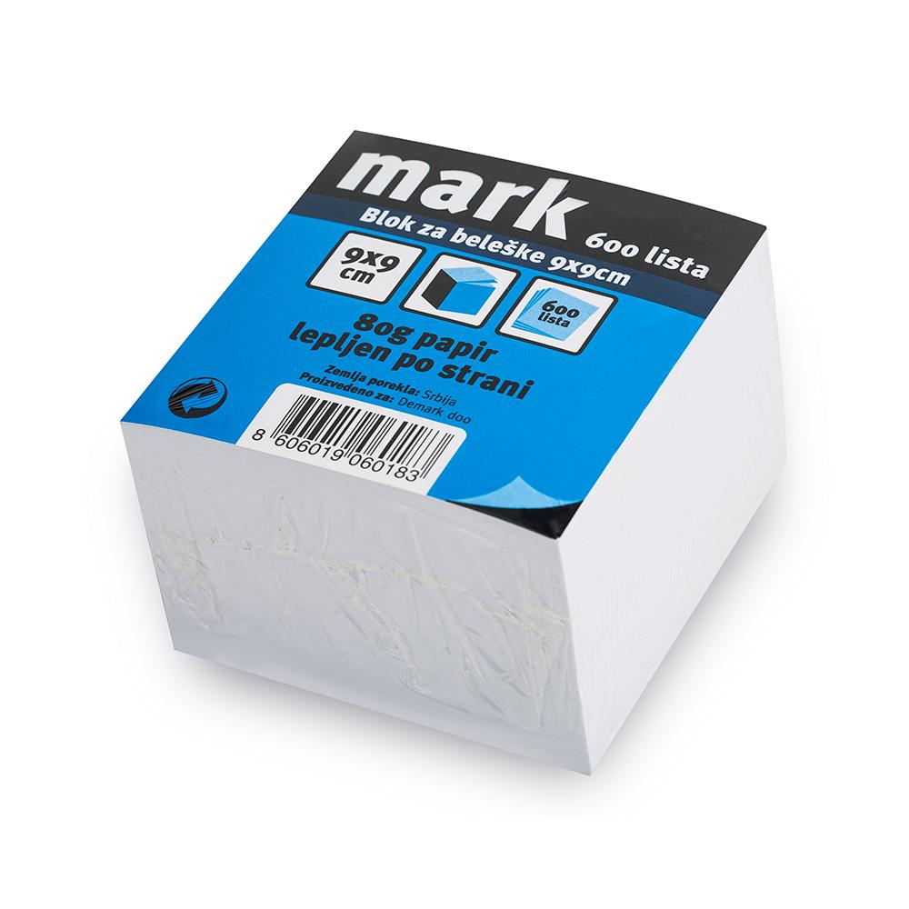 MARK Blok za beleške 9x9x5cm Mark 600 lista lajmovan 060183