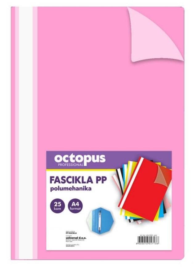 OCTOPUS Fascikla A4 polumehanika 25/1 UNL-0509 roze