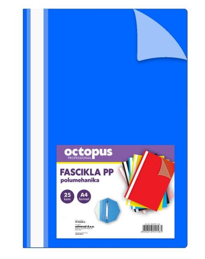 OCTOPUS Fascikla A4 polumehanika 25/1 UNL-0511 svetloplava