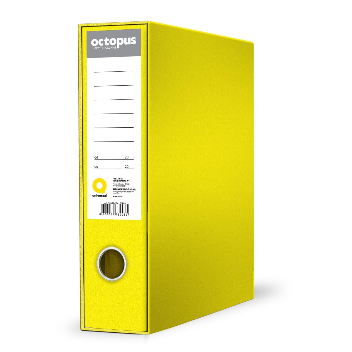 OCTOPUS Samostojeći registrator A4 UNL-1575 žuti