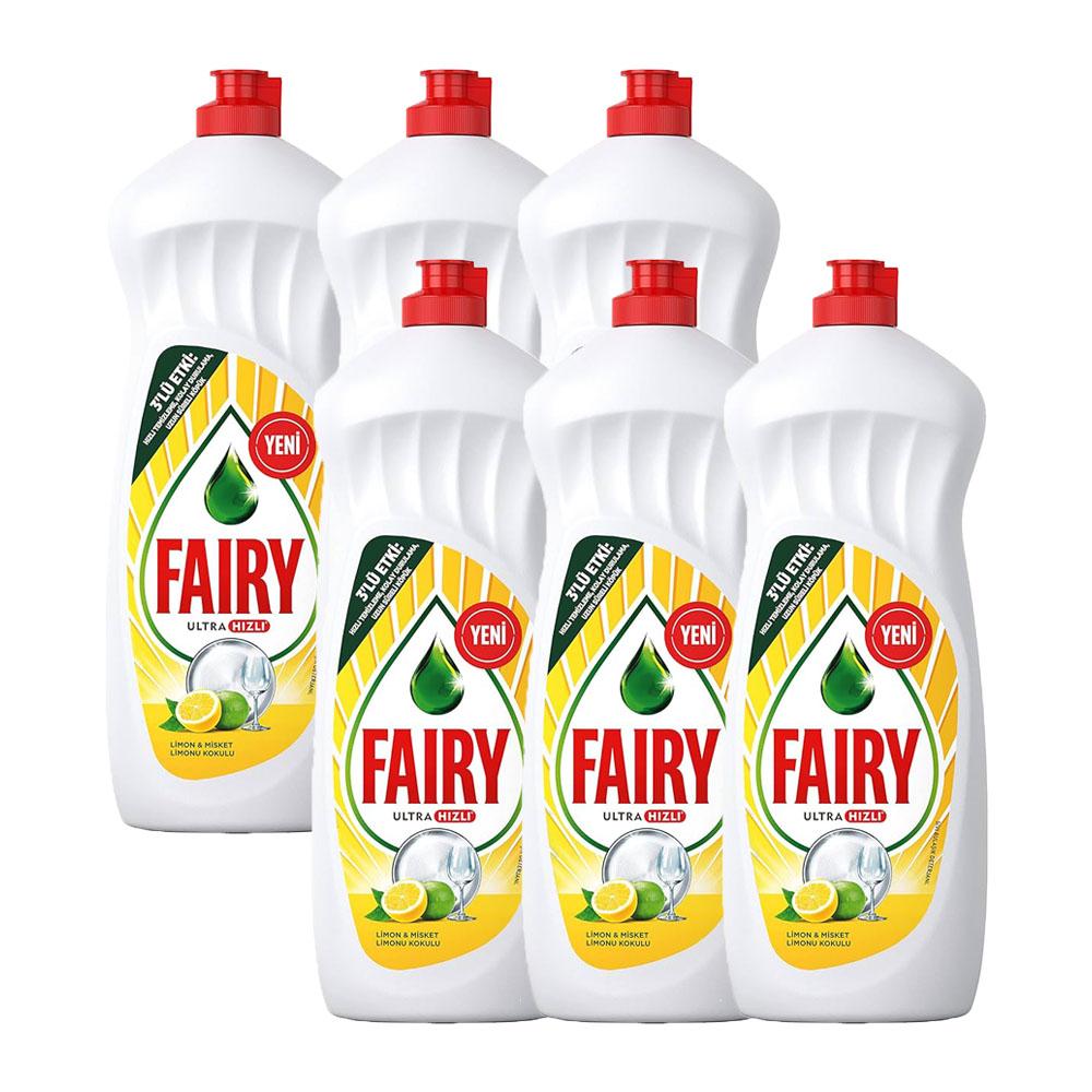 Fairy Deterdžent za ručno pranje posuđa, Lemon, 650ml, 6 komada