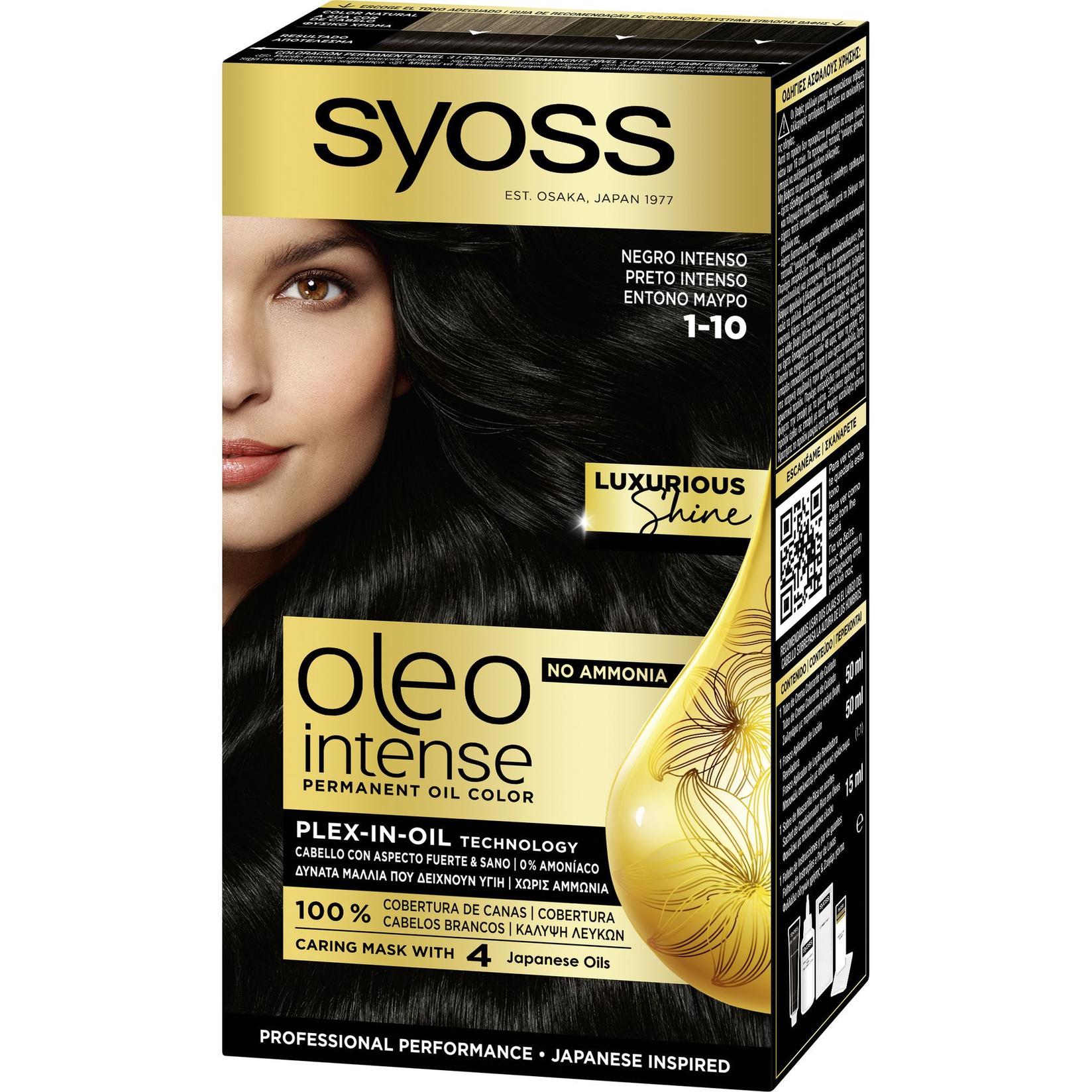 Syoss Oleo Intense Farba za kosu, Intense Black 1-10