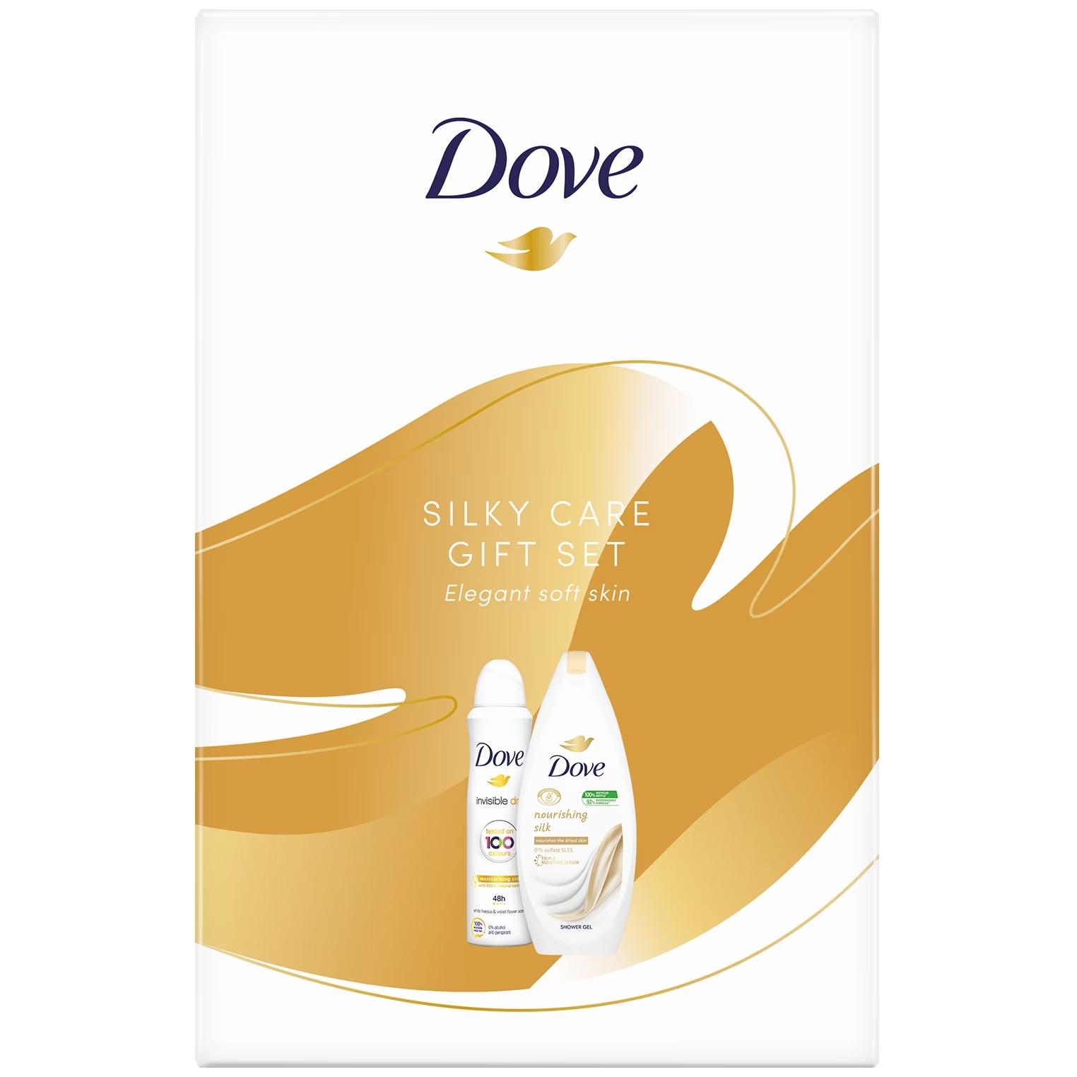 Selected image for DOVE Poklon set Silky Care (Gel za tuširanje 250ml + Dezodorans 150ml)
