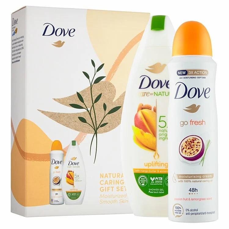 Selected image for DOVE Poklon set Naturally Caring Uplifting (Gel za tuširanje 225ml + Dezodorans 150ml)
