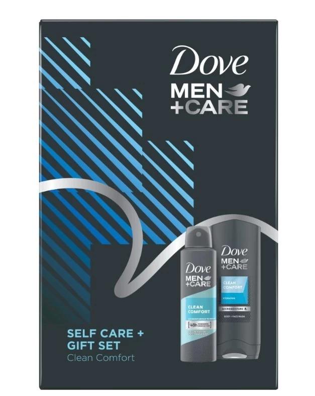 DOVE Muški poklon set Clean Comfort kutija (Gel za tuširanje 250ml + Dezodorans 150ml)