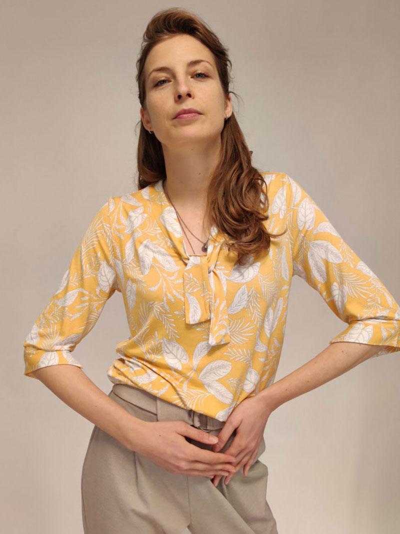 ORANGE Ženska bluza sa ešarpom žuta