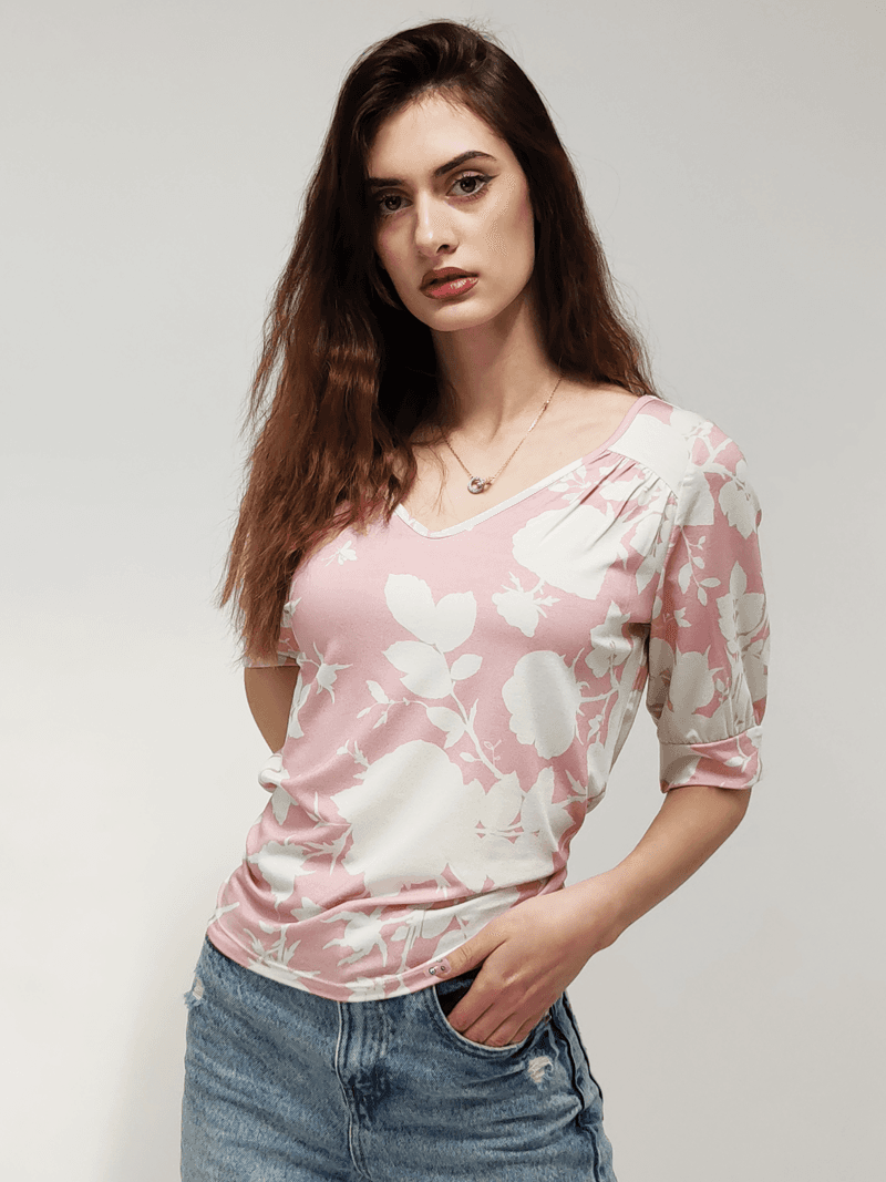 Selected image for ORANGE Ženska viskozna bluza roze-bela