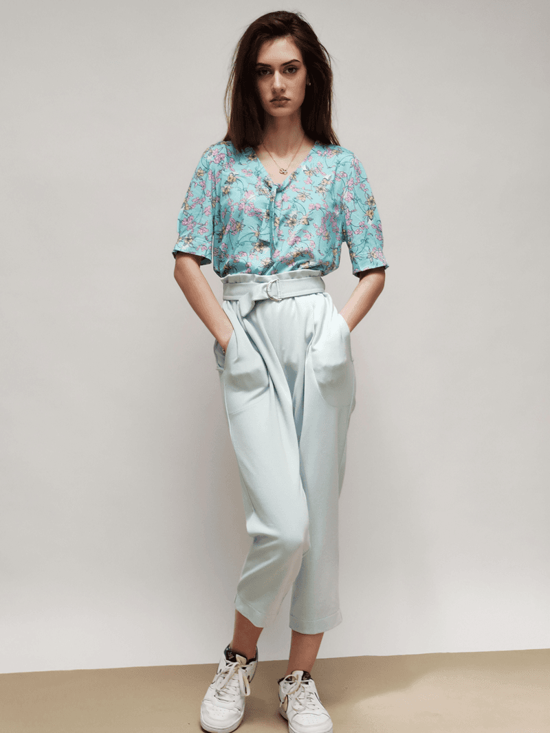 Selected image for ORANGE Ženska bluza sa ešarpom svetloplava