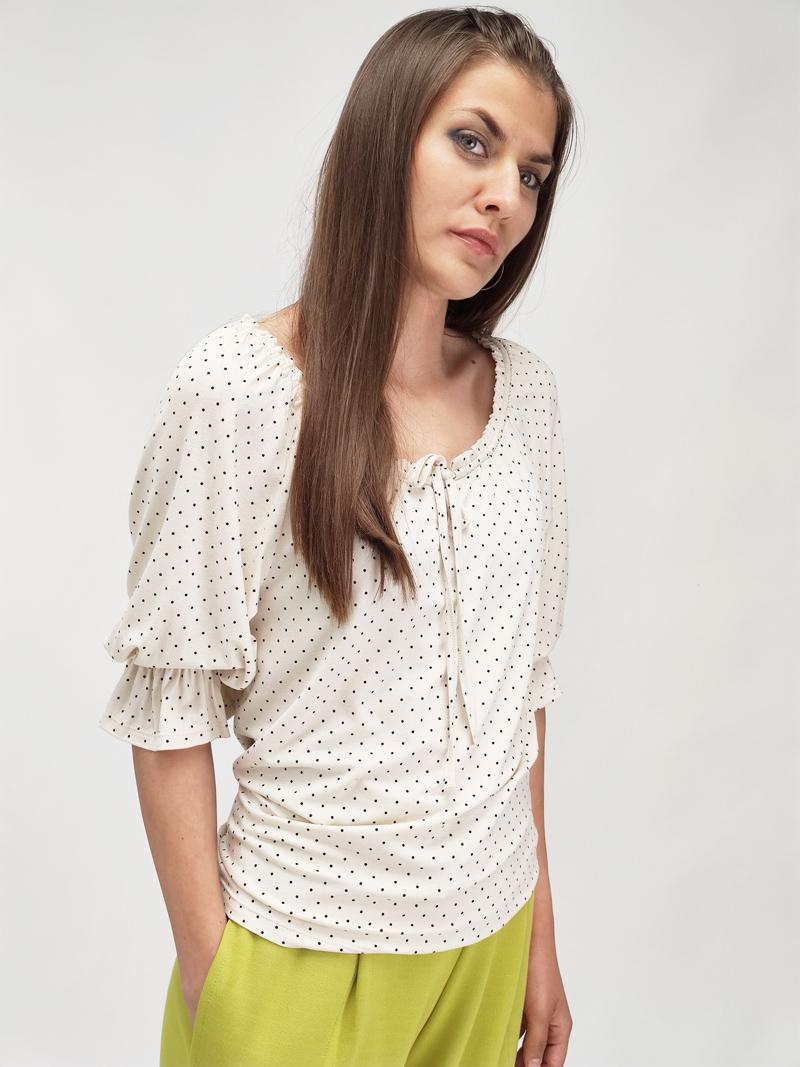 Selected image for ORANGE Ženska viskozna bluza na tufnice belo-crna